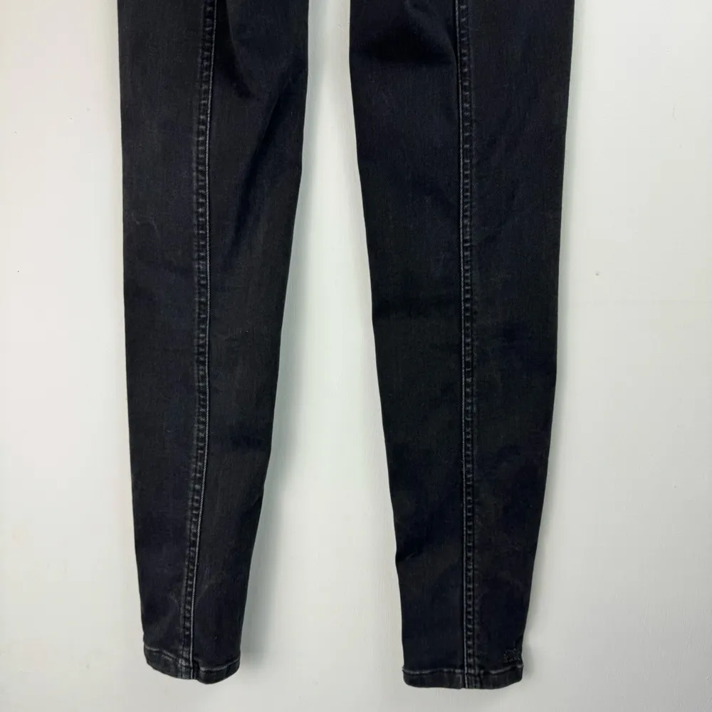 Free People Riley Seamed Skinny Jeans Sz 24 Black Wash Stretch - Image 13