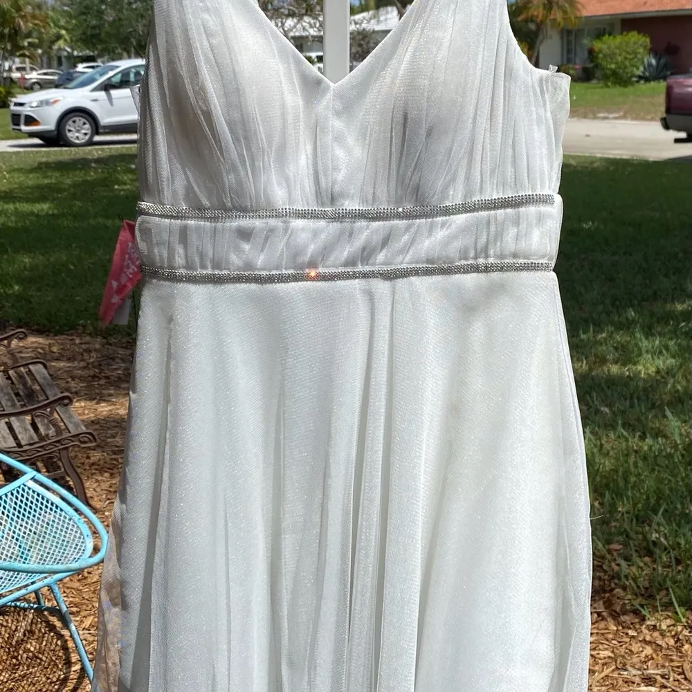 Teeze Me White Sparkle Dress size 6 - Image 4