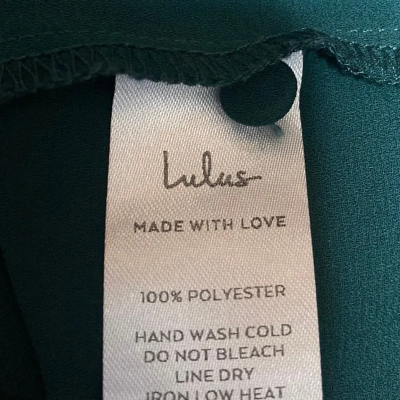 Lulus Good Luck Charm Green Colalr Short Sleeve Button-Up Shirt Blouse Top Sz XS - Image 4