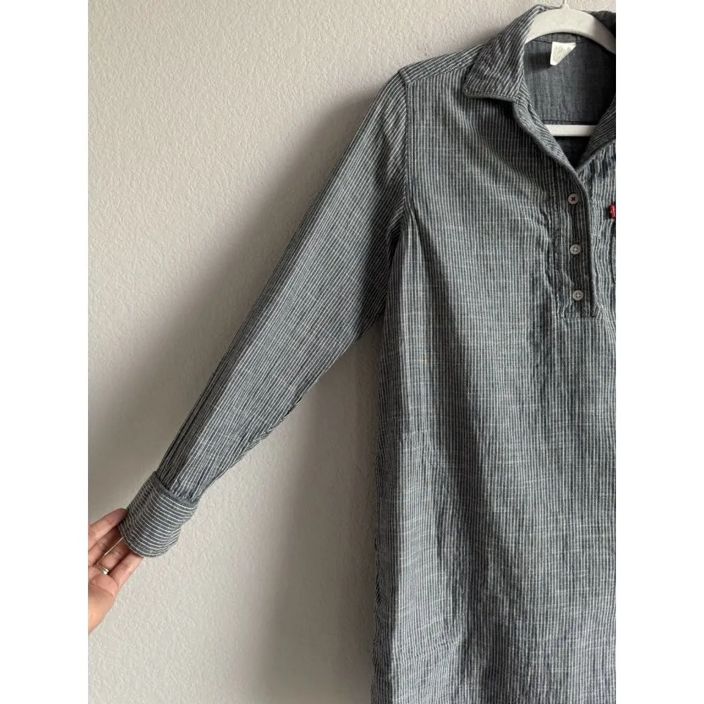 Levi’s Strauss & Co Women's Striped Woven Sleep Shirt‎ w/Pockets Blue Size Small - Image 7
