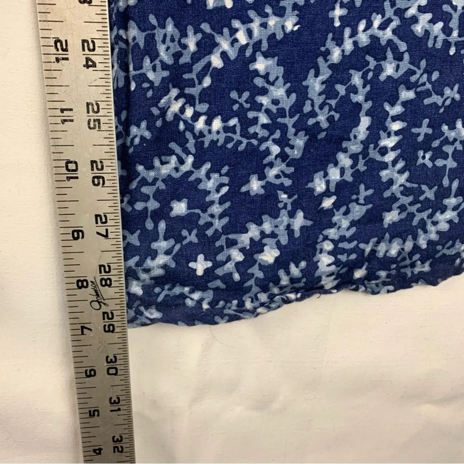 Sundance women's small linen blue print wide leg pants white pattern casual - Image 7