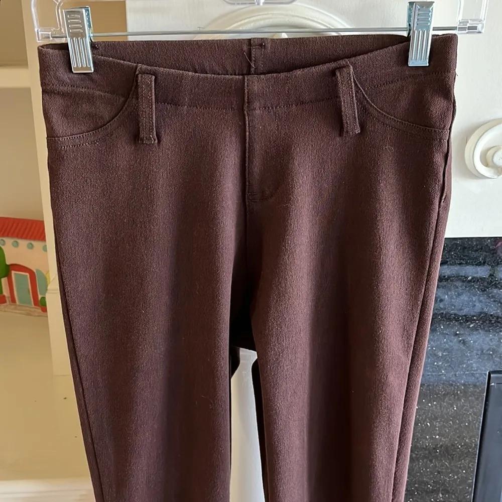 Brown Knit Skinny Pants Stretchy Leggings XS Womens - Image 3