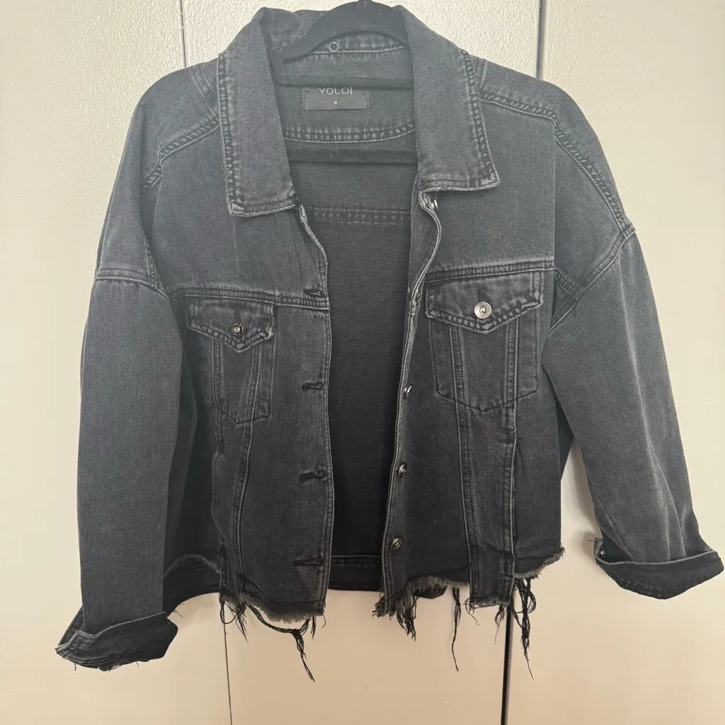 Black denim jacket - Image 3