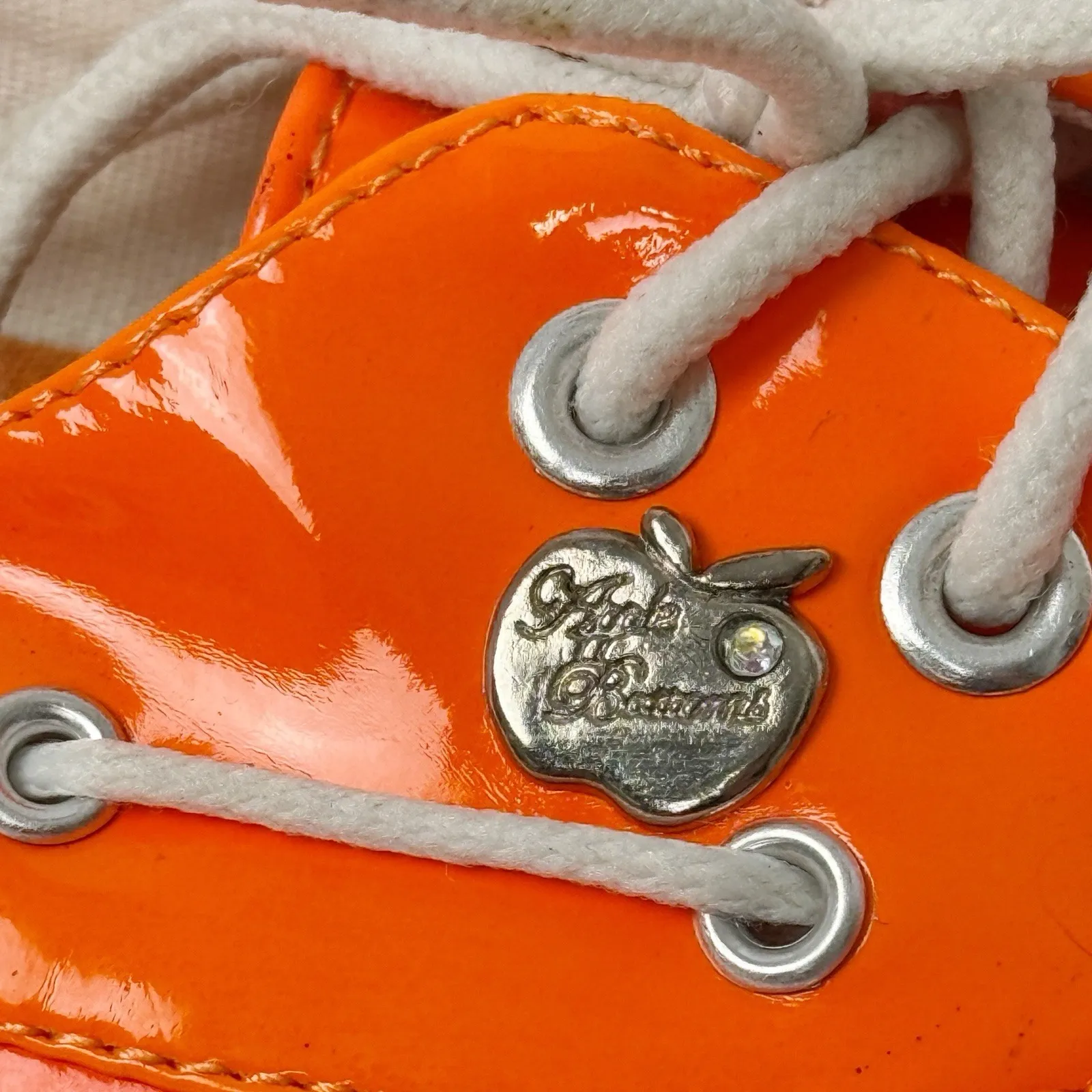 Apple Bottoms Women's Orange Patent Boat Shoes Size 9 — 2000s Y2K Vintage - Image 6
