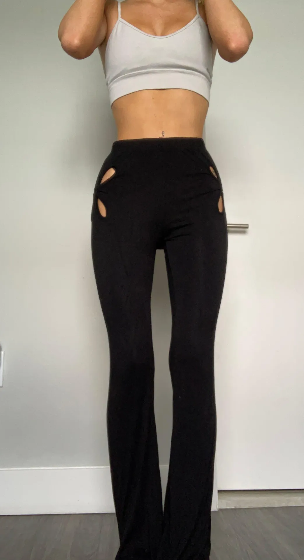 I am gia Black Cut Out Leggings - Image 2