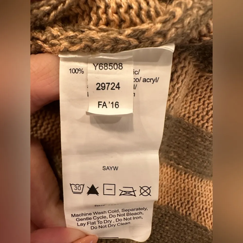 EUC Venus Women's Persian Orange & Tan Long Sleeve Knit Sweater Dress - Image 6