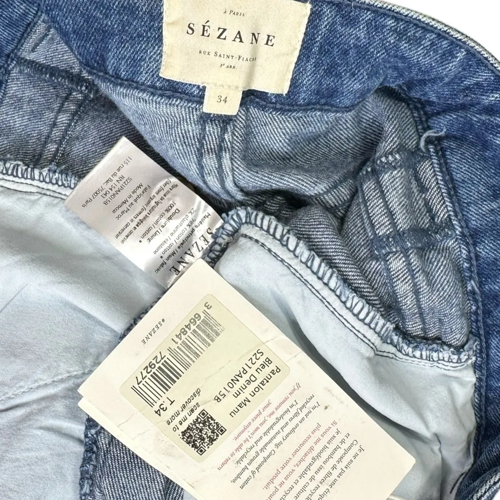 SÉZANE Manu Pants, Denim Blue, FR34/US2 - Image 6
