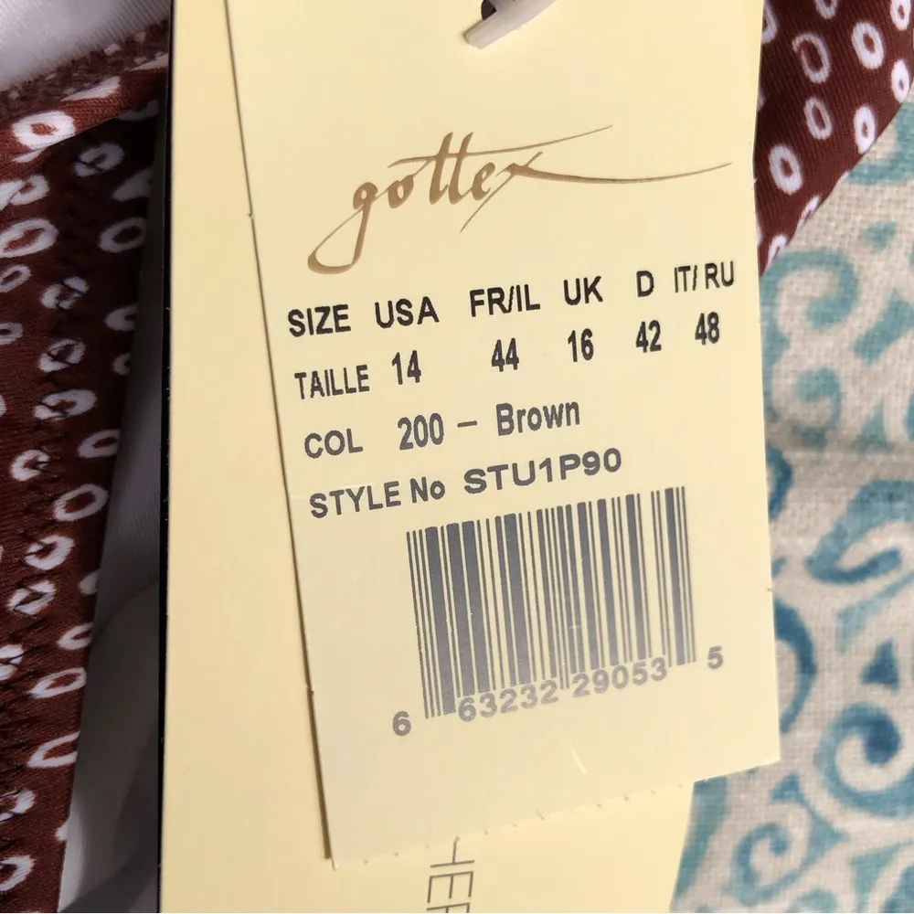 Profile by Gottex Bubbles High Waist Bikini Bottom 14 Brown - Image 8