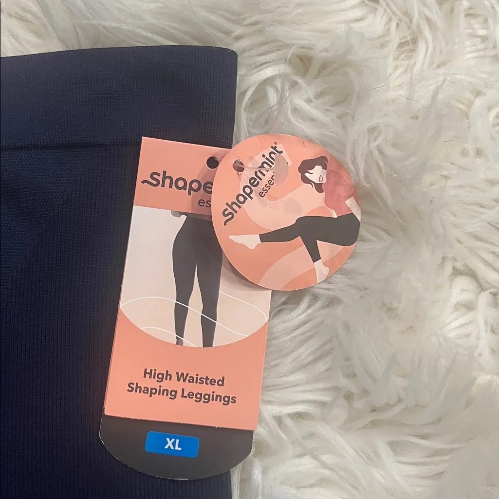 NWT Shapermint high waisted shaping compression tummy control leggings navy XL Blue - Image 5