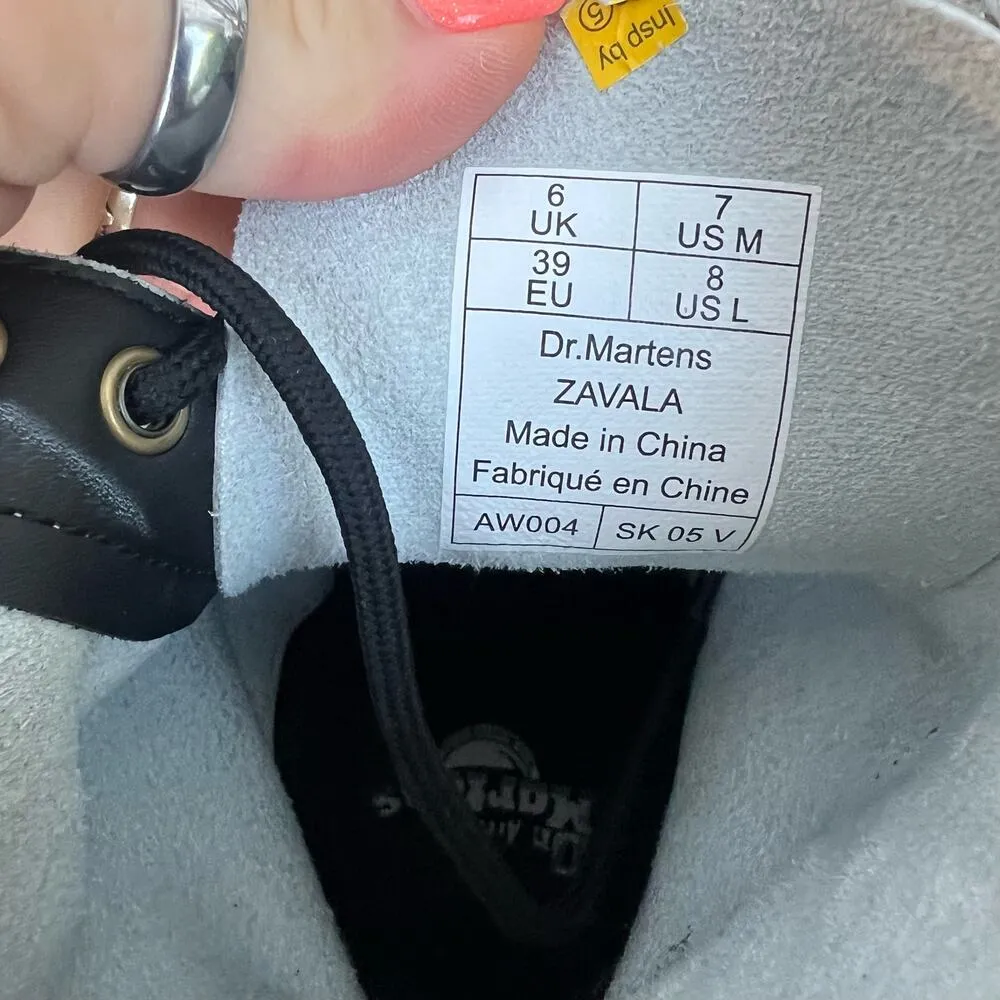 Dr Martens Zavala White Combat Boot Lace Up Chunky UK6 USM7 USW8 - Image 8