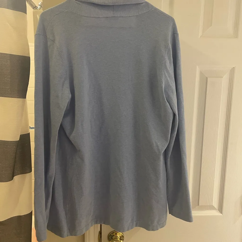 J. McLaughlin Light Blue Cardigan cotton modal medium - Image 2