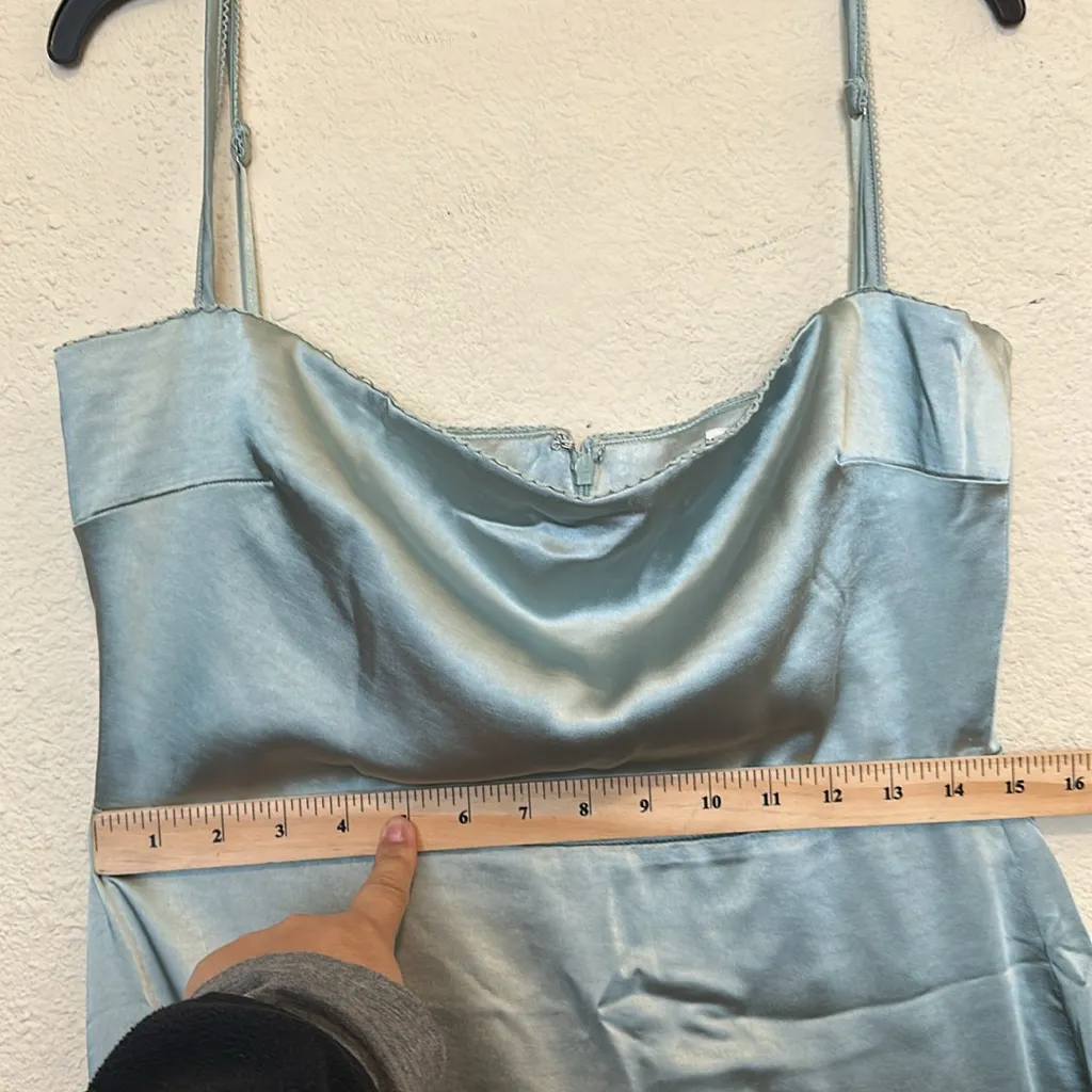 HOUSE OF CB 'Costanza'‎ Light Jade Maxi Dress blue NWOT size L - Image 4