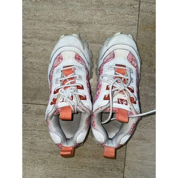 Caterpillar Womens size 6.5 Pink‎ & White Lace Up Athleisure Shoes - Image 5