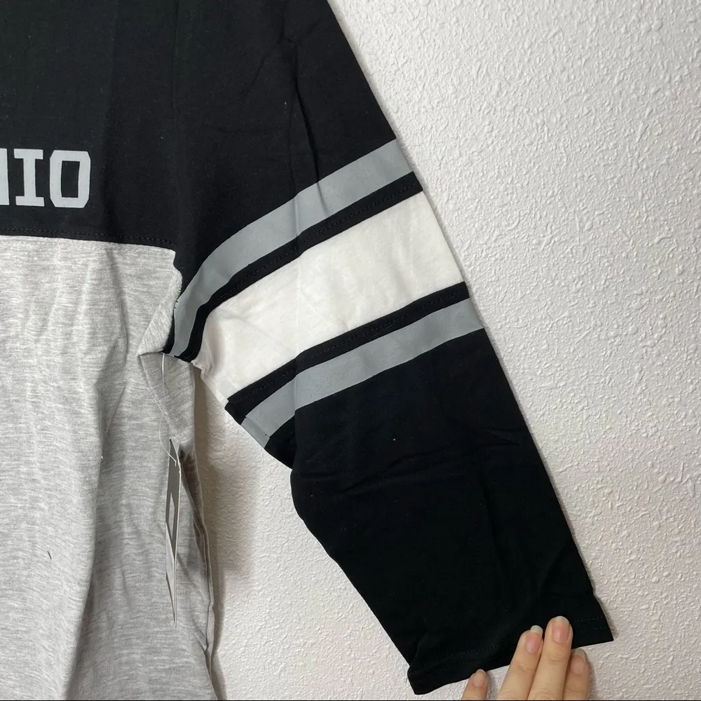 New UNK NBA San Antonio Spurs Black Silver and White Raglan Baseball Tee size XL - Image 3