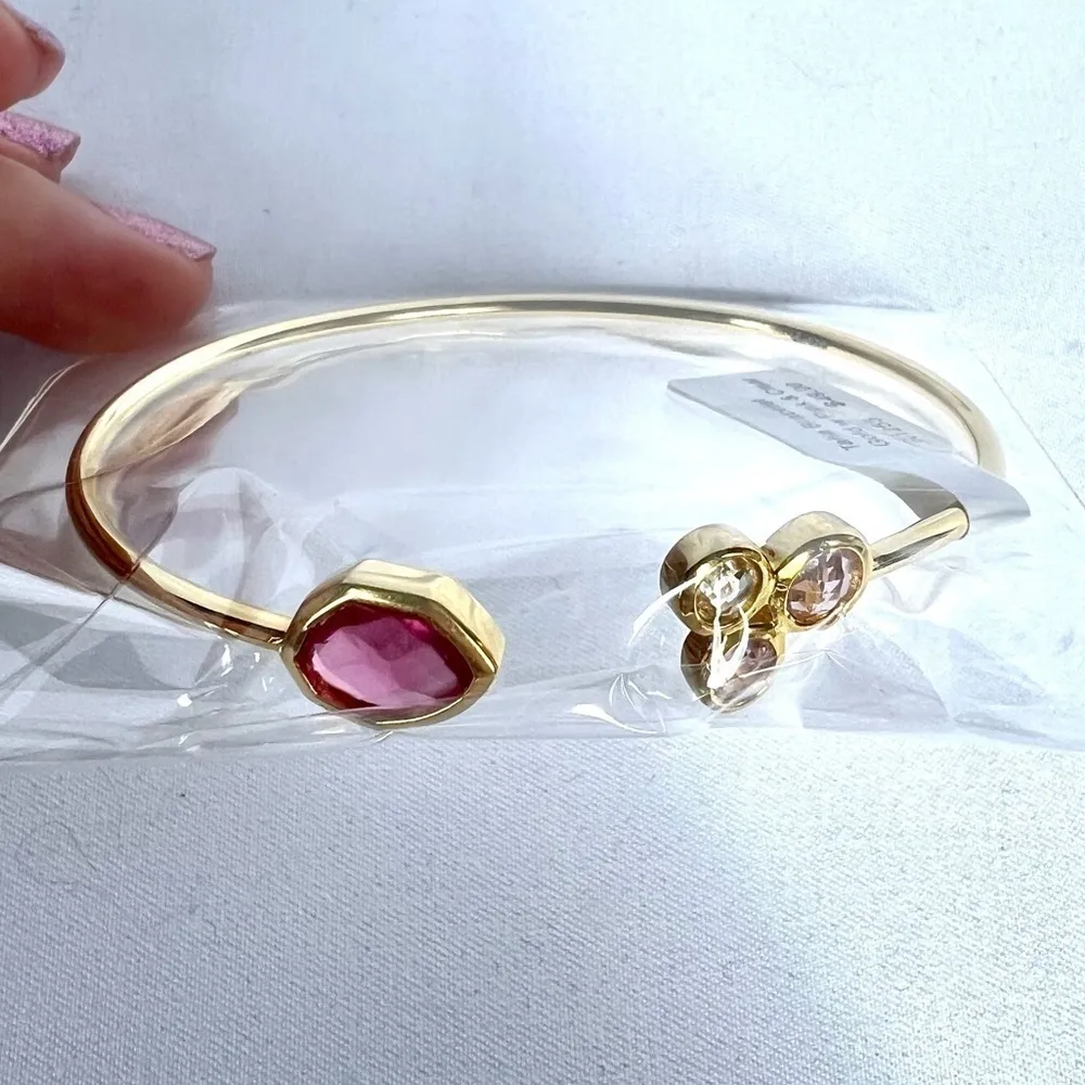 Real Simple Talia Pink Crystal Bracelet Gold - Image 7