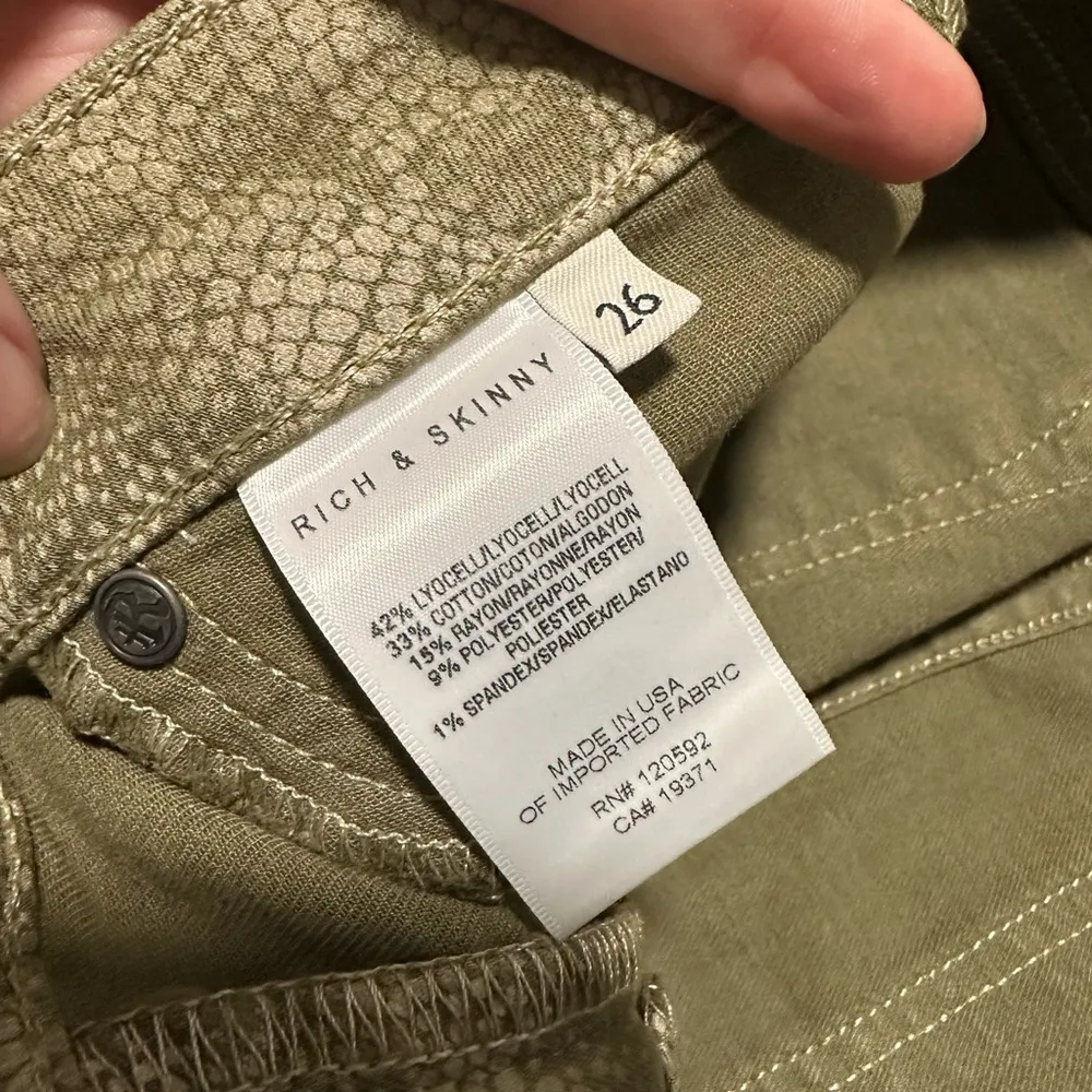 Rich and Skinny Green Snake Print Jeans - Image 3