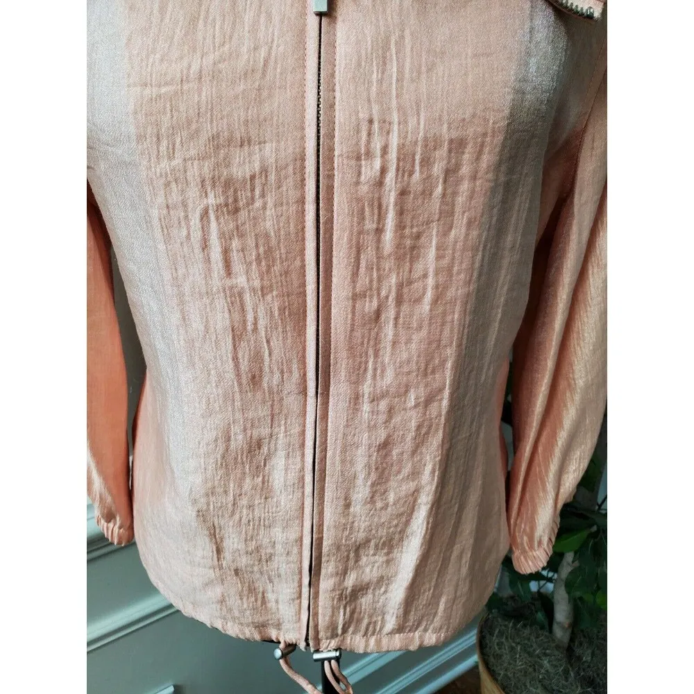 Ruby Rd. Women Solid Pink Rayon Full Zip Front Long Sleeve Jacket Blazer Size 12 - Image 3