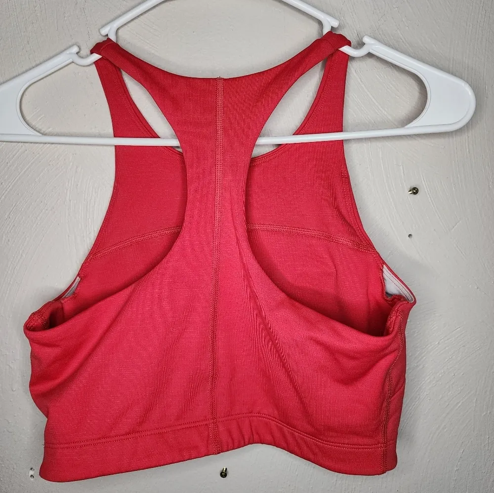 Outdoor Voices Move Free Crop Top Red High Neck Sports Bra Women's Size Small - Image 2
