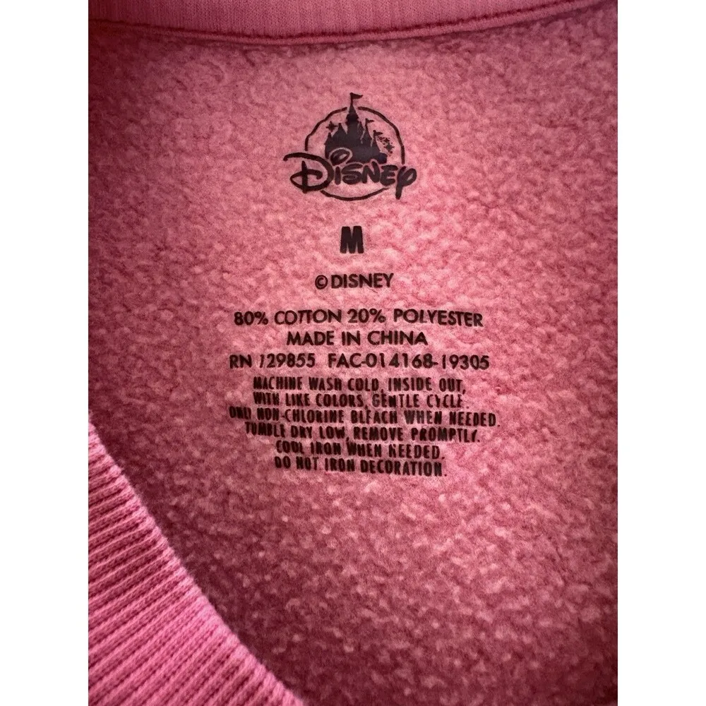 Disneyland Resort Spellout Sweatshirt Size M Pink Pullover Fleece Oversize Comfy - Image 5