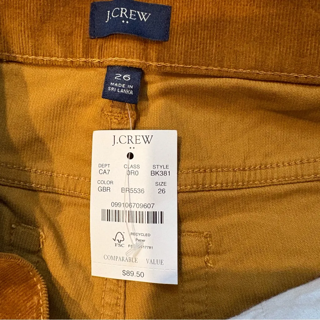 NWT, Crew Corduroy Essential Straight Pant Vintage
Brandy Brown, Sz 26 - Image 12