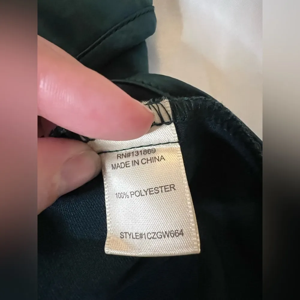 Thirty Thirty Green Satin Rhinestone Strap Crop Top Small - Image 10