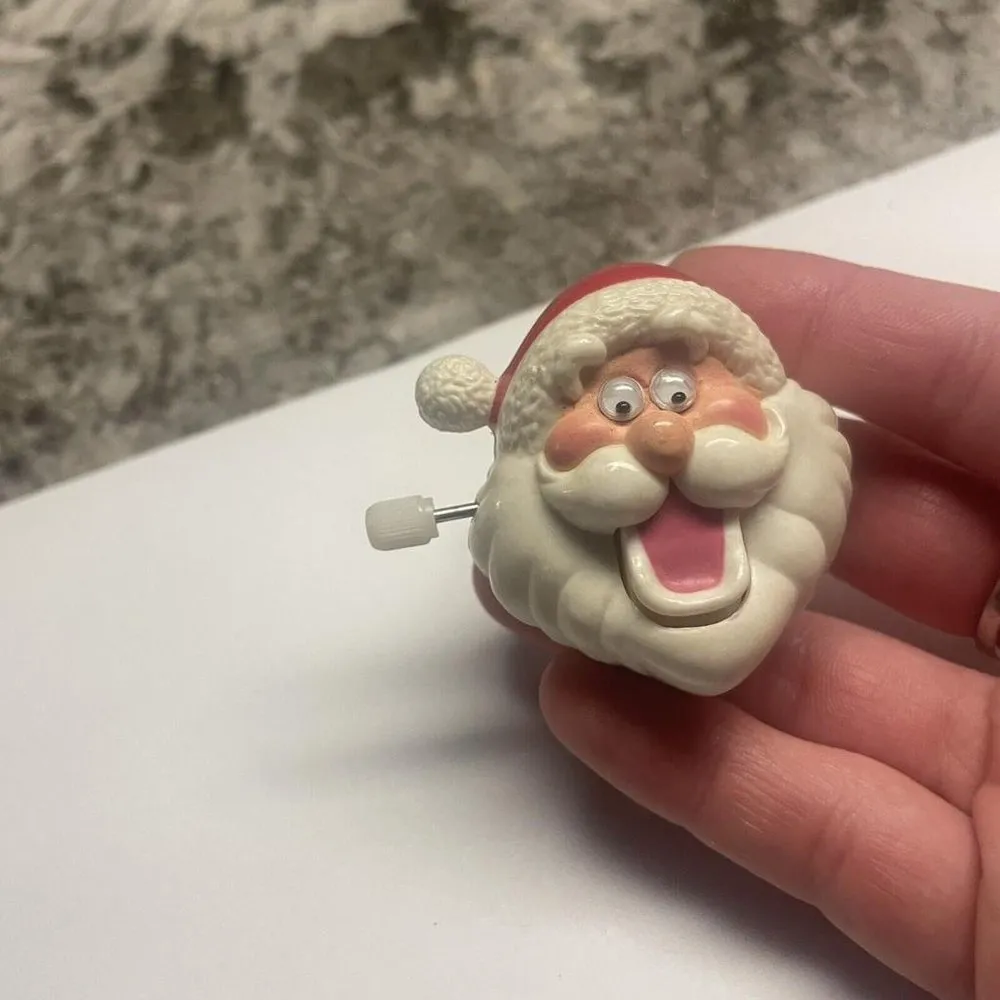 Brooch Pin Signed Russ “laughing” Wind Up Mechanical Santa - Image 3