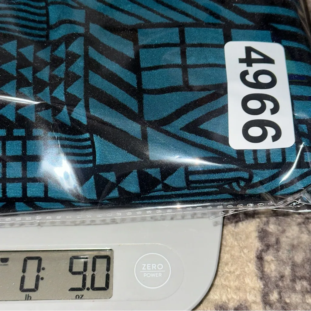 Anthropologie Sans Souci M Teal Green Blue Black Abstract Body Con Midi Dress - Image 8