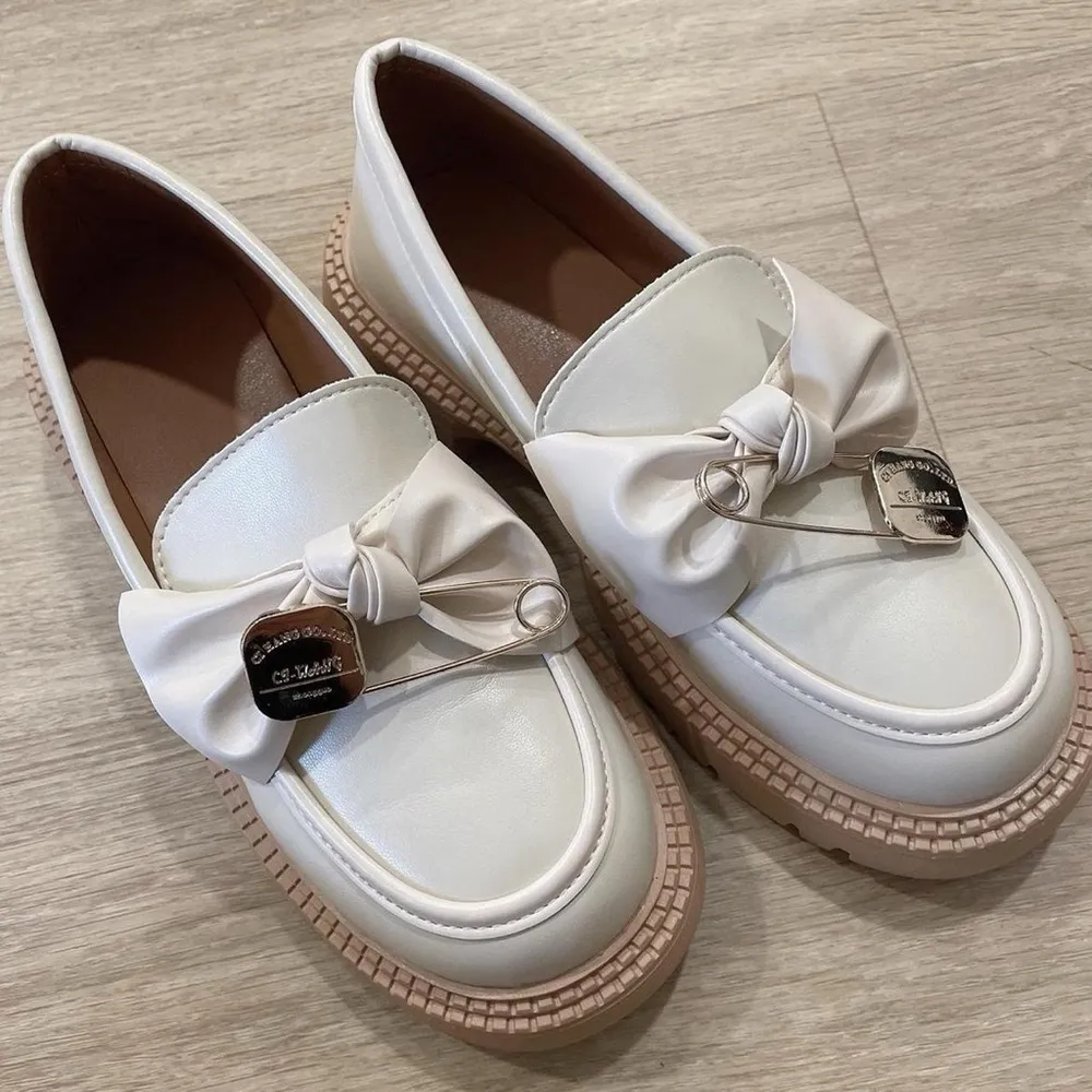 Korean style fashion slip on Oxford loafers shoes British Size 7.5 - Image 4