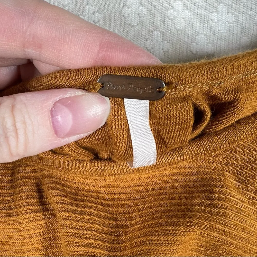 Free‎ People Yellow Orange Billie Balloon Sleeve Top - Image 4