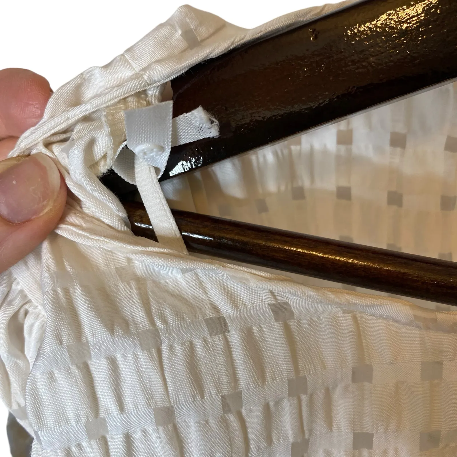 Object Vita Silk Blend Gingham Dress White Size XL - Image 5