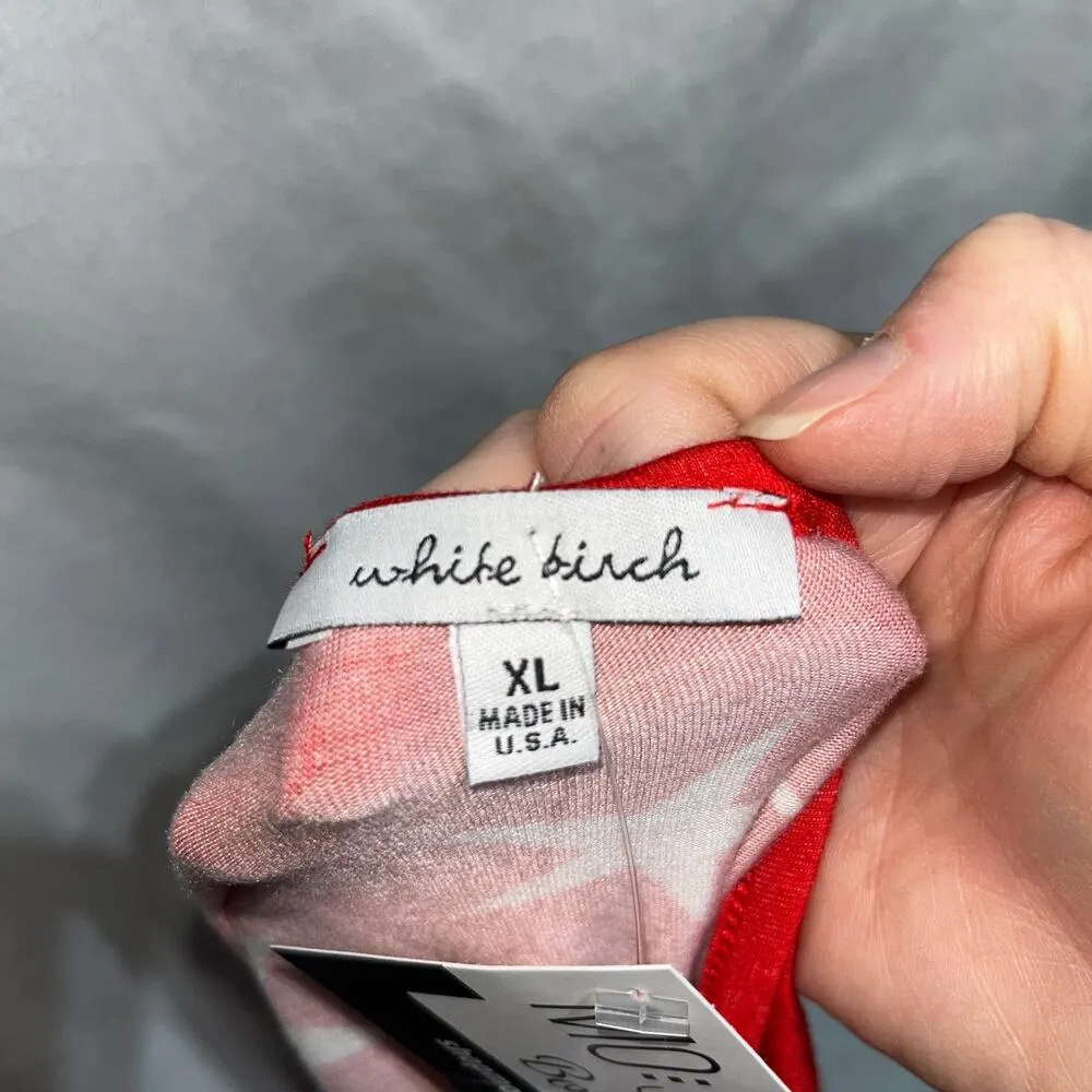 White Birch Red Tank Top Stars Patriotic New XL - Image 3