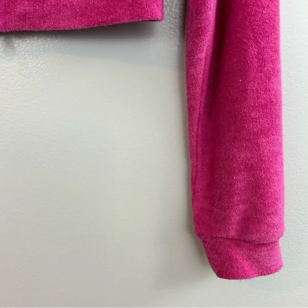 NWT Pretty Garbage Pink Cropped Terrycloth Zip Up Sweatshirt/Jacket Size… - Image 12