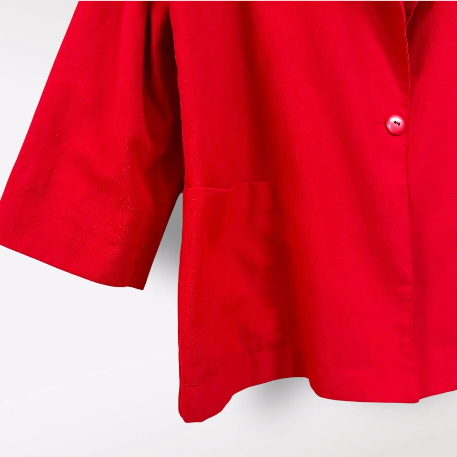 Modern Essentials Red Blazer Power Suit Women's Size XL Buttoned Plus Workwear‎ - Image 5