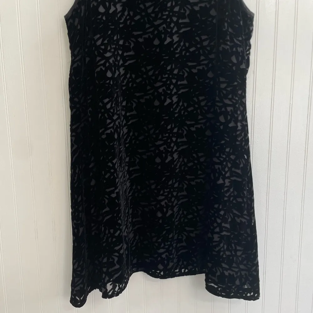 EILEEN FISHER Velvet Vines Ballet Neck A-Line Burnout Dress in Black Size 2X NWT - Image 10
