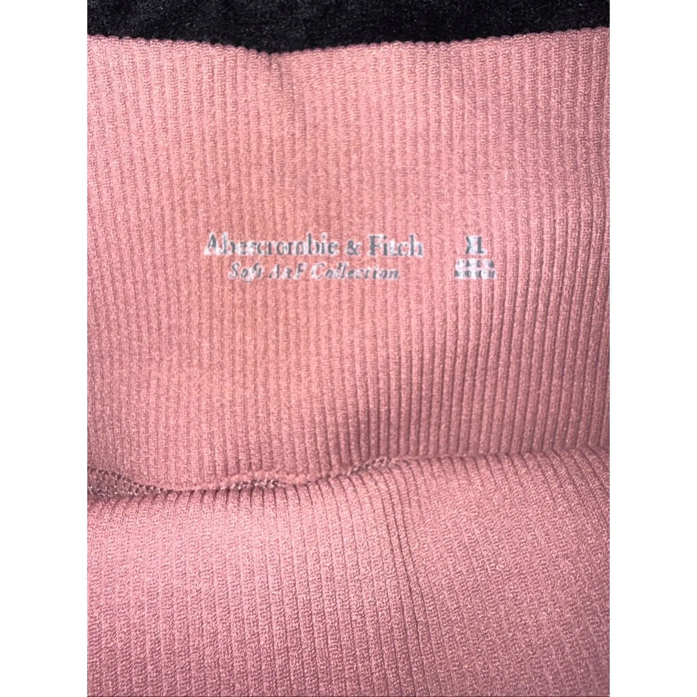 Abercrombie & Fitch Ribbed Dusty Rose Seamless Leggings XL #764 - Image 4