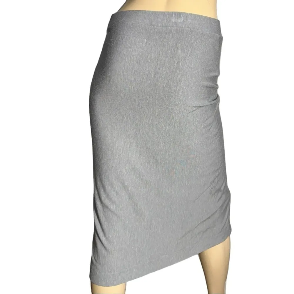 Enza Costa Women’s Size 1 S Heather Gray Pull On Split Tulip Hem Pencil Skirt - Image 4