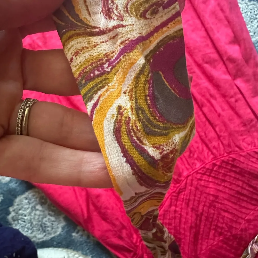 Free People size 12 Hot Hibiscus fitted bustier dress tie straps maxi pintuck - Image 7