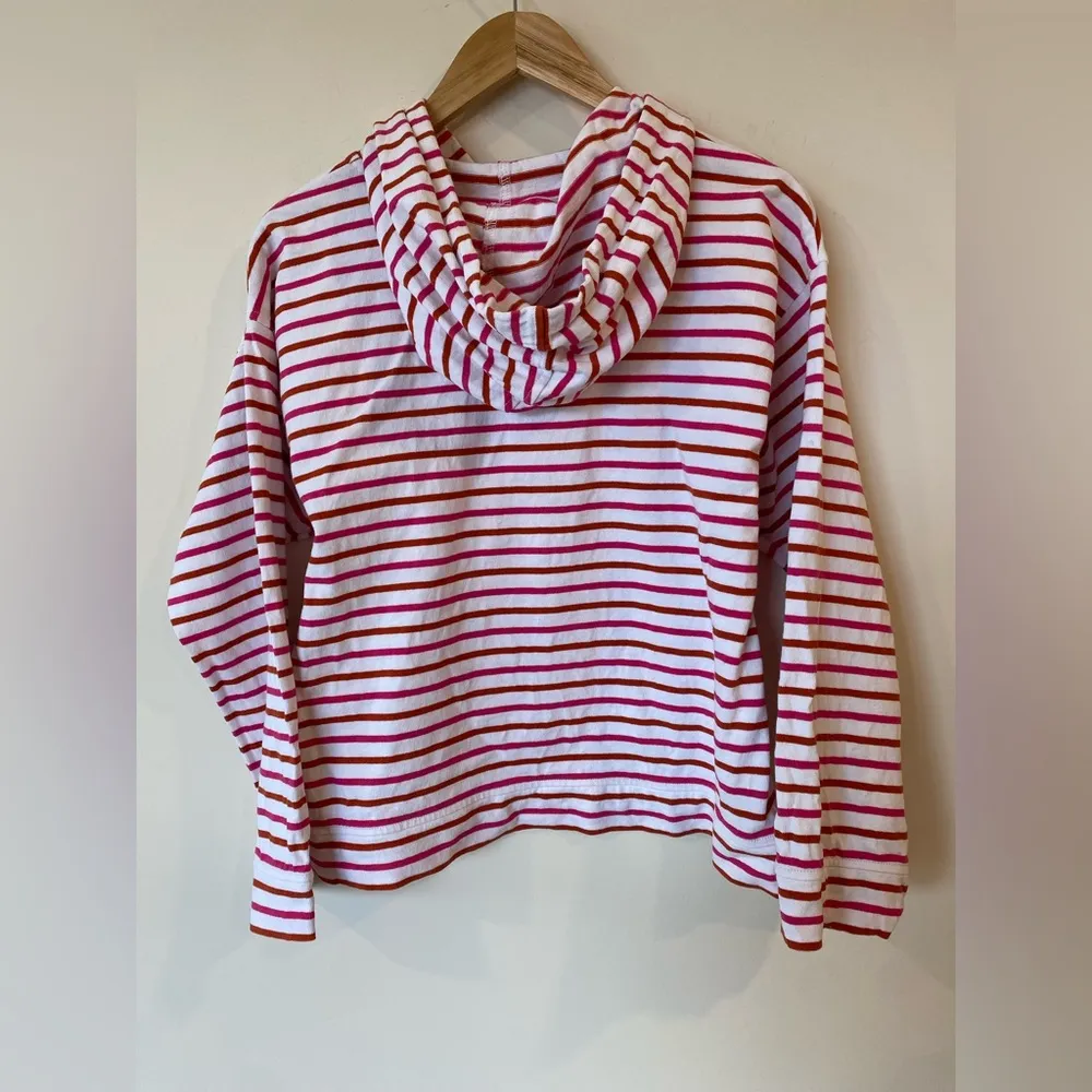 Pink and rusty red jcrew hoodie Front pocket size medium - Image 2