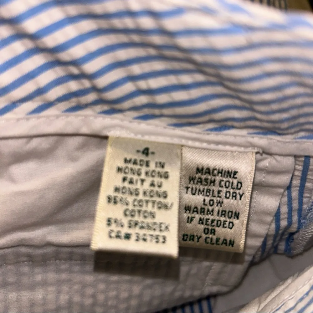 Fairway & Greene Women’s Bl/Wh Striped Seersucker Capri Golf Pants Sz 4 - Image 5