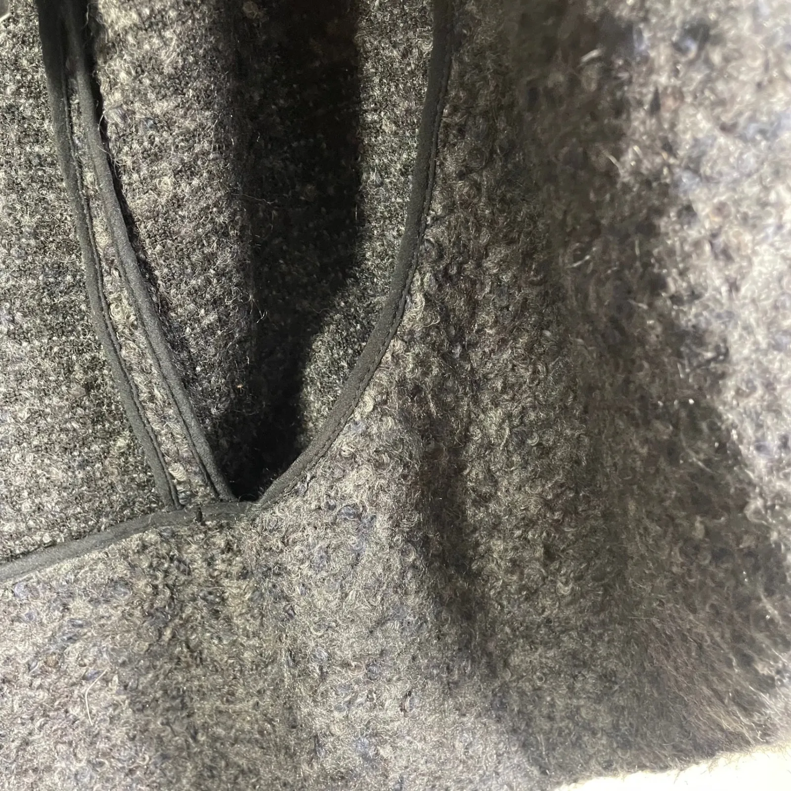 Wilfred Aritzia Boucle Shawl Collar Open Cardigan Gray Wool Blend Women's 8 - Image 4