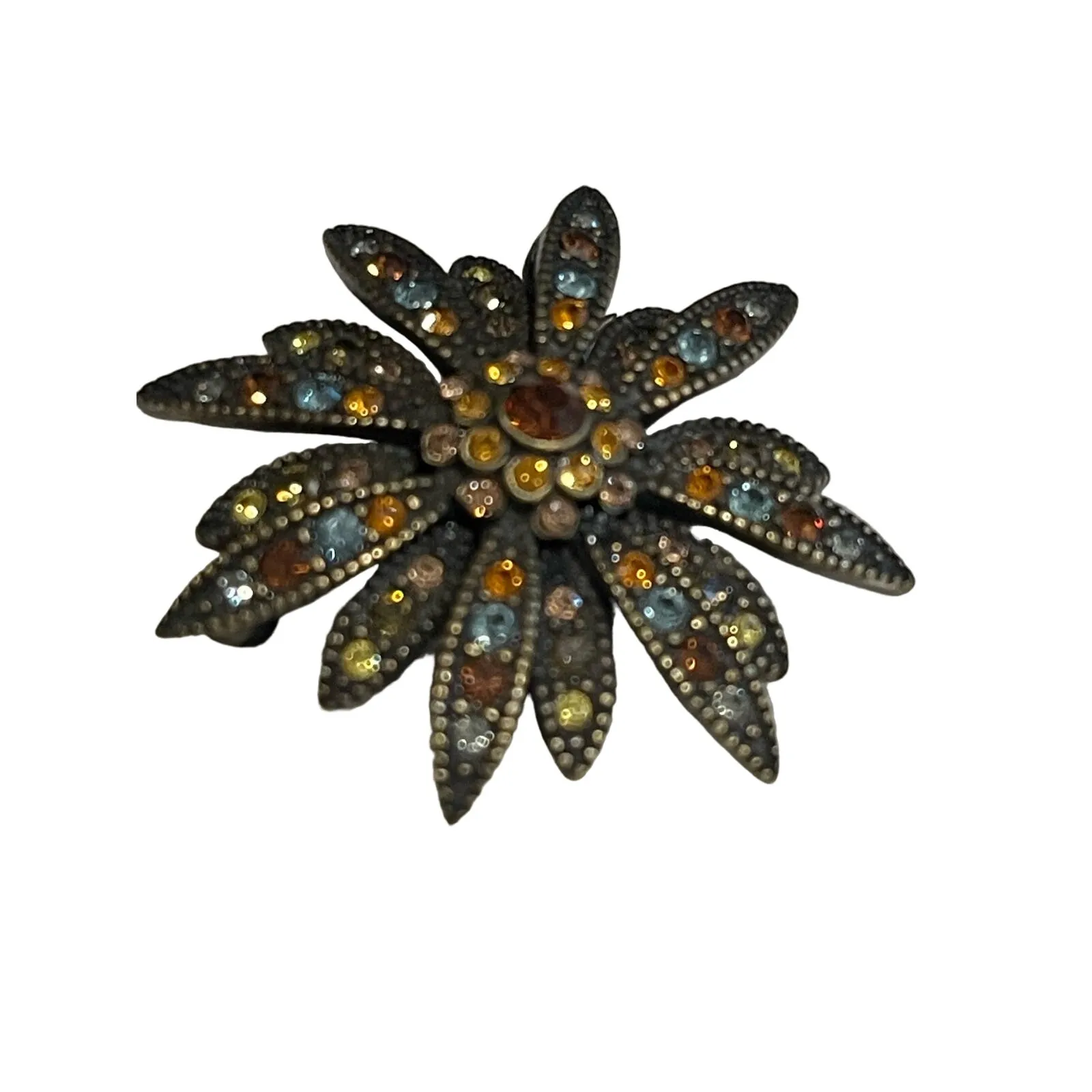 Joan Rivers Vintage Swarovski Crystal Sparkle Starburst Brooch Pin Set Bronze - Image 14