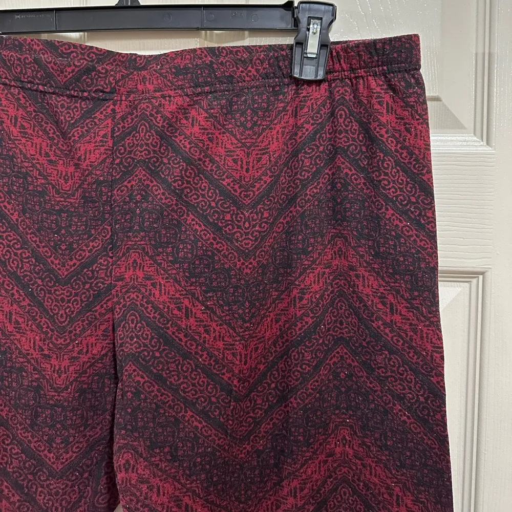 Faded Glory elastic leggings black and red print size XXXL - Image 3
