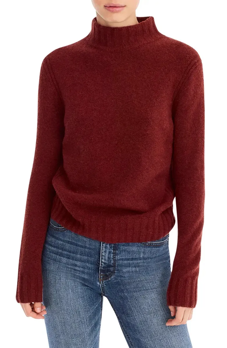 J.Crew Maroon Mock Neck Supersoft Yarn Sweater - Image 6