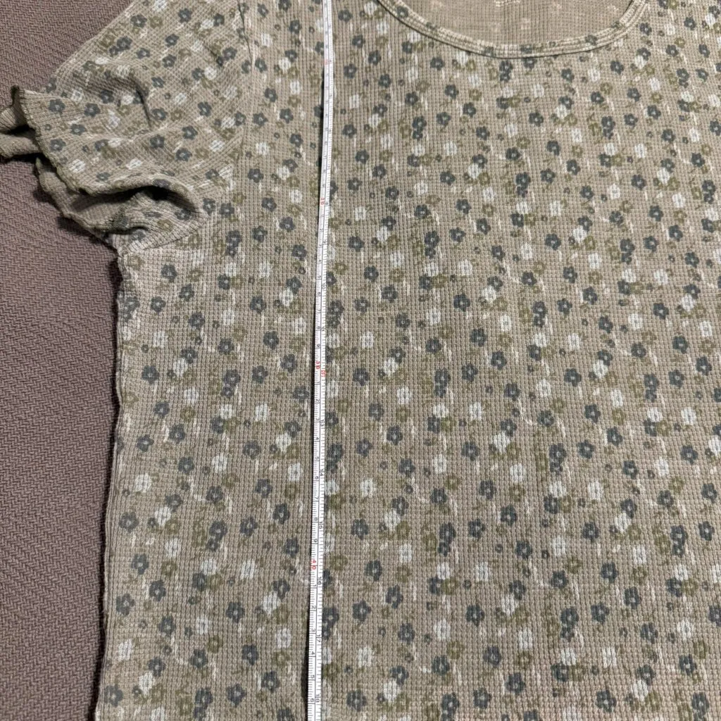 American Eagle Outfitters Crop Top Women XL Green Floral Round Neck Pullover - Image 8