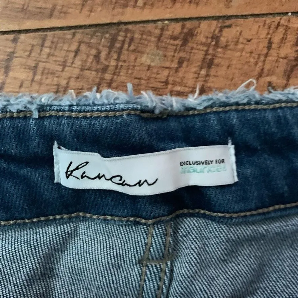 Kancan high waist raw hem cutoff wedgie 29 denim shorts Blue - Image 2