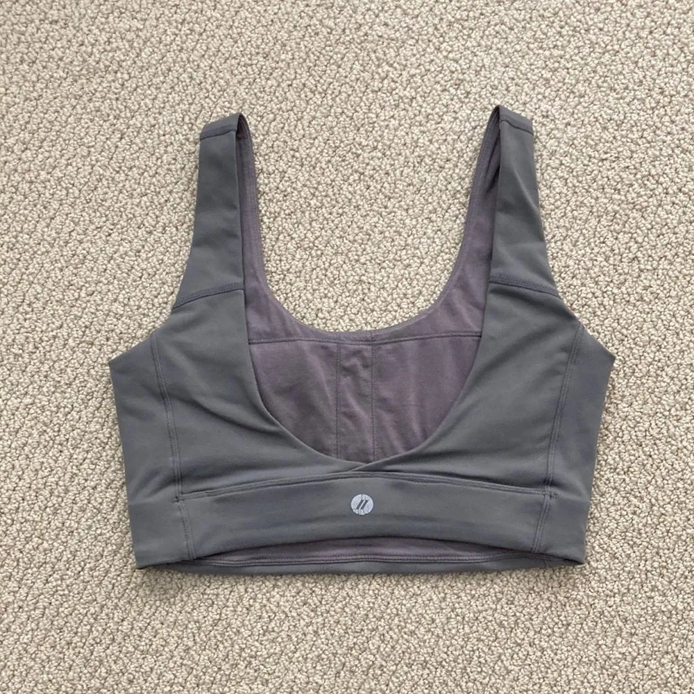 Paragon Fitwear Cristina Capron Sports Bra Low V-Back Sports Bra Grey VEUC - Image 4