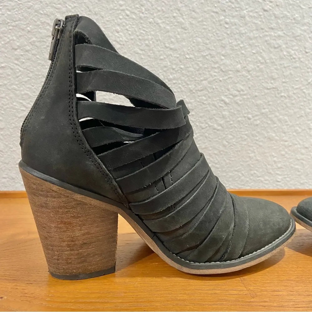 Free People Suede Leather Strappy Ankle Boots / Booties Women’s Sz EU 36 / US 6 - Image 4