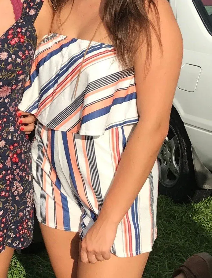 Orange And Blue Romper Size M - Image 3