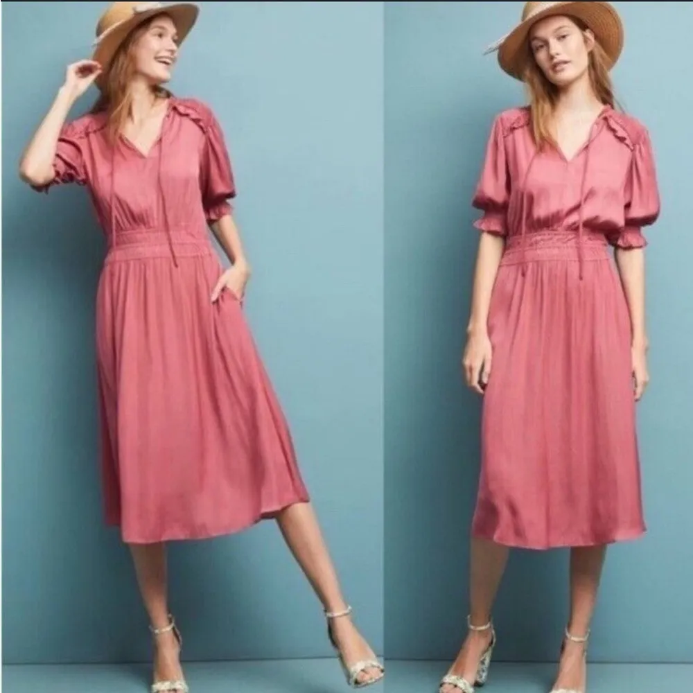Current Air Los Angeles Cape May Midi Dress Pink M - Image 2