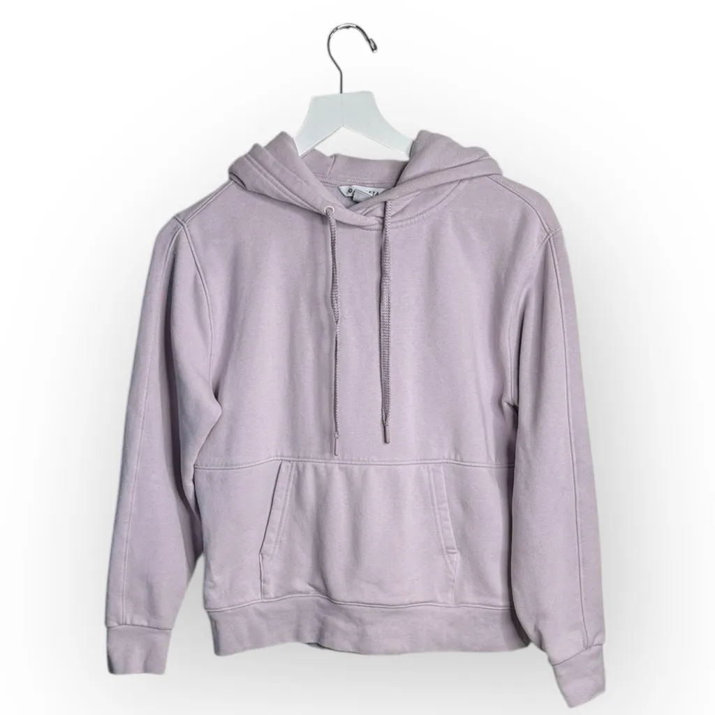 Athleta Retroplush Hoodie Hooded Crop Sweatshirt 982369 in Lavender W1910 Sz XS - Image 5